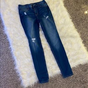 Medium blue Hollister High-rose super skinny jeans